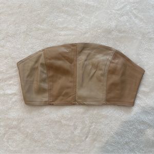 Motel - Beige & Tan Leather Bra Top